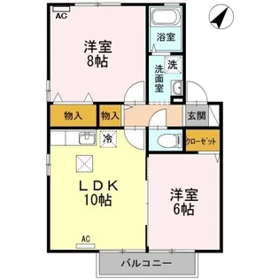ウィルモア泉都町 ABC棟【1階】の間取り