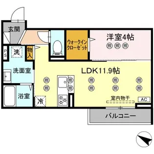 サンガーデン新山口 A【A307号室】の間取り