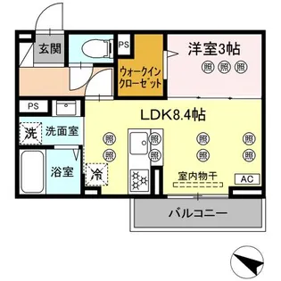 サンガーデン新山口 A【A302号室】の間取り