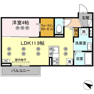 サンガーデン新山口 B【B308号室】の間取り