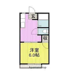 フラワーハイツ萩【1階】の間取り