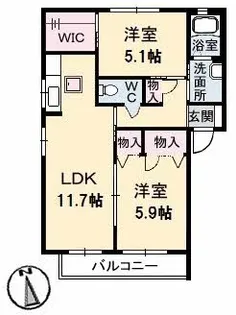 シャーメゾンひまわり A棟【1階】の間取り