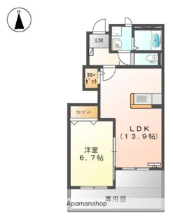 1LDKの間取り画像