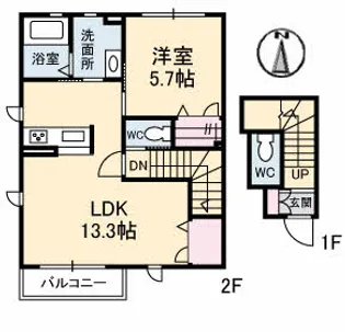 シャーメゾン エリシオン【2階】の間取り