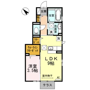 Aルーム大崎【1階】の間取り