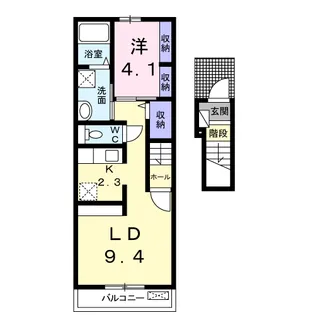 グラシオッソーレ Ⅲ【2階】の間取り