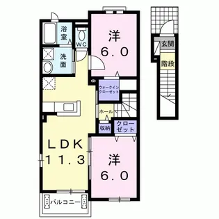 メゾン・ド・プラティーク植松B【2階】の間取り