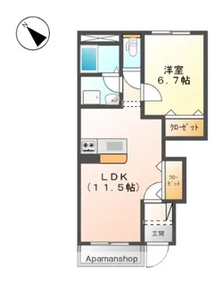 コンフィード本橋Ⅱ【1階】の間取り
