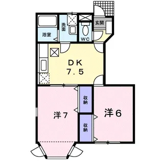 カサ・ブランカC【1階】の間取り