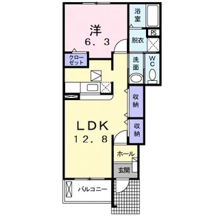 植松グランコート B【1階】の間取り