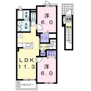 グランツ アジュール【2階】の間取り