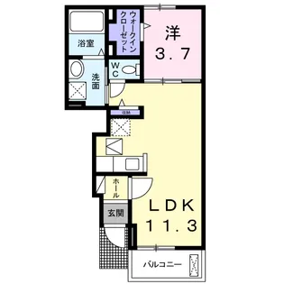 コーポM B【1階】の間取り