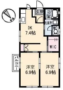 シティ パレス D棟【1階】の間取り