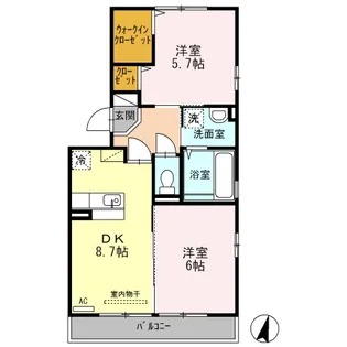 グロース フェルト【2階】の間取り