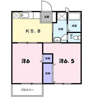 サンパティーク B【1階】の間取り