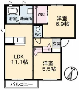 ラ フォンティーヌ C棟【1階】の間取り