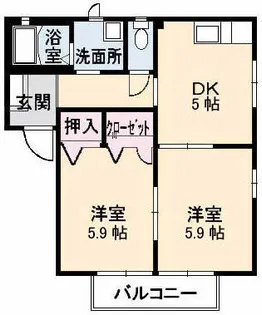 天神サニーサイド【2階】の間取り