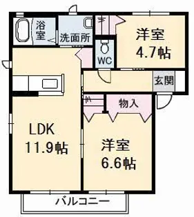メゾン ド セードル B棟【1階】の間取り