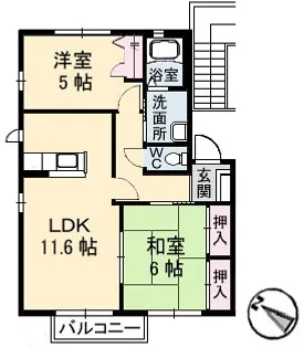 シティ パレス F棟【1階】の間取り