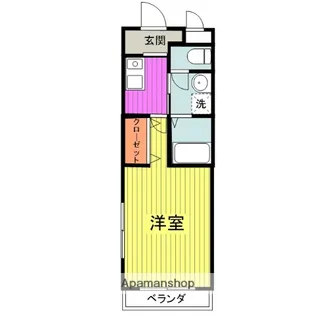 コーポ明浜【1階】の間取り