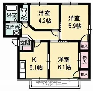 フレグランス 前町【1階】の間取り