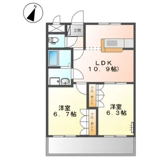 クレシア羽島A棟【203号室】の間取り