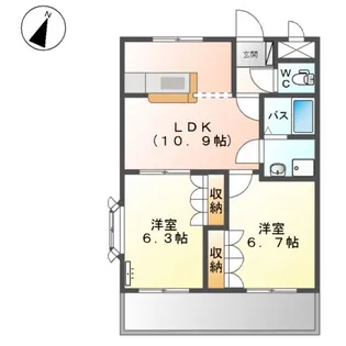 クレシア羽島A棟【207号室】の間取り