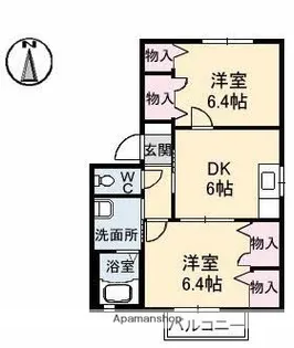バリュージュ ウィルモア C棟【1階】の間取り