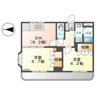 ハウスソレイユ【203号室】の間取り