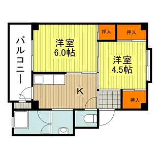 ビレッジハウス田島2号棟【1階】の間取り