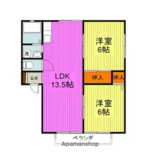 SUN・GARDEN華城 B棟【1階】の間取り