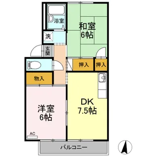 セジュールときしげ A棟【2階】の間取り
