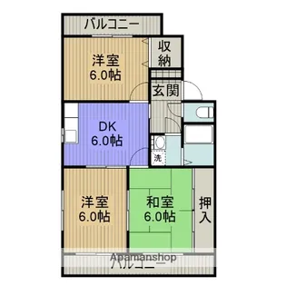 グランベージュA棟【3階】の間取り