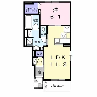 ディアコート・W A【1階】の間取り