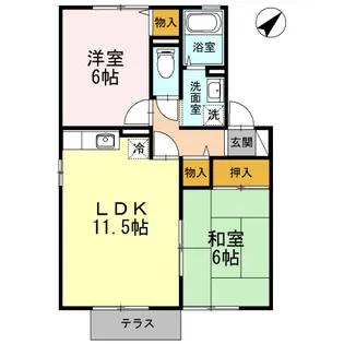 サンファミールあい D棟【1階】の間取り