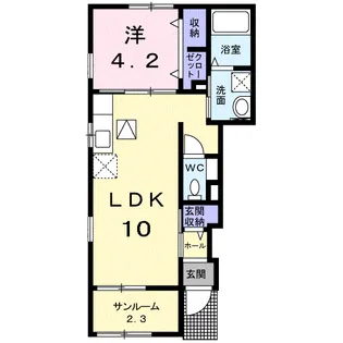 グランデ フィオーレ 木園 B【1階】の間取り