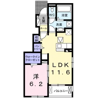 ポルトシャルムⅡ【1階】の間取り