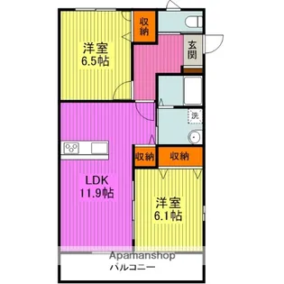 レジデンス牟礼南D棟【2階】の間取り