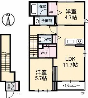 シャーメゾン桑ノ山【2階】の間取り