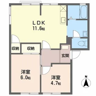 サンライフ光 A棟【1階】の間取り