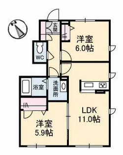 シャーメゾン華浦【1階】の間取り