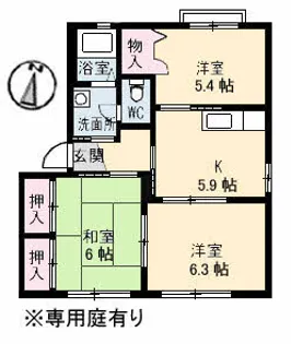 バリュージュ新町 B棟【1階】の間取り