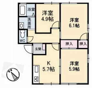 フラワーハイツ A棟【2階】の間取り