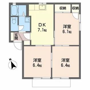 ロイヤル・オークス B棟【1階】の間取り