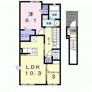 1LDKの間取り画像