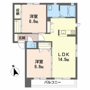 ヴィラ・浪の浦【2階】の間取り
