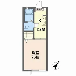 ランドロード・オチ 千日【1階】の間取り