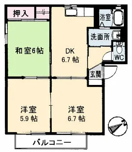 グレイス光 B棟【1階】の間取り
