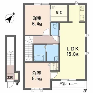 クオーレ光Ⅱ【2階】の間取り