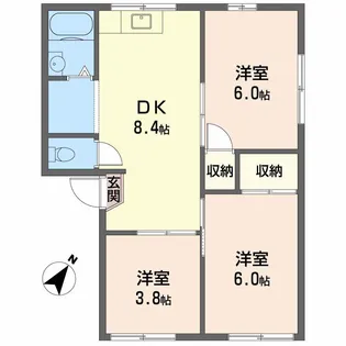 太華ハイツ A【1階】の間取り